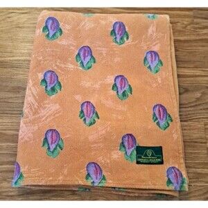 Orange Purple Plum Tablecloth Designed in Italy Cotton Palmer Fruit 64x60
